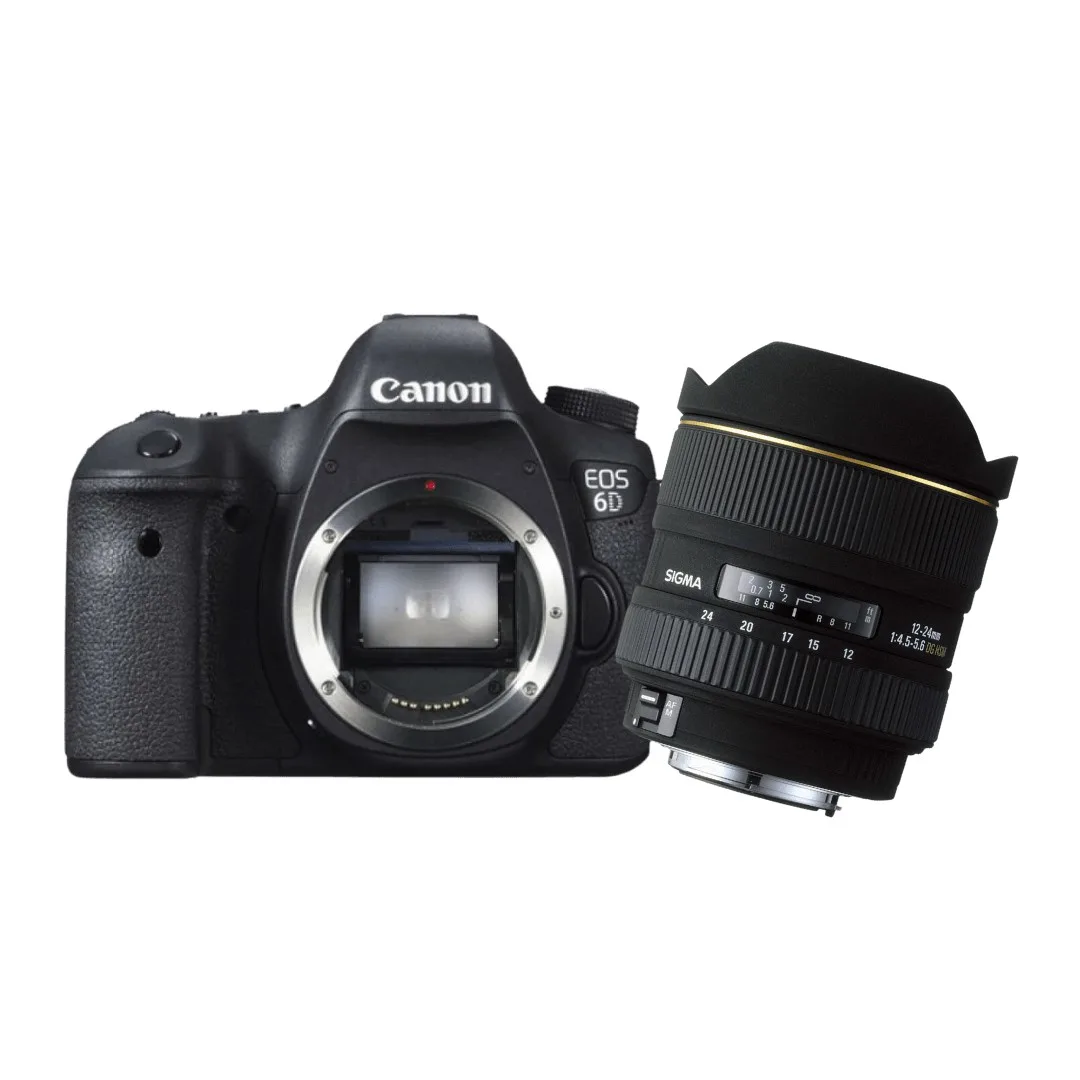 KIT Câmera Canon Dslr EOS 6D + Lente Sigma 12-24MM F4.5-5.6 EX DG